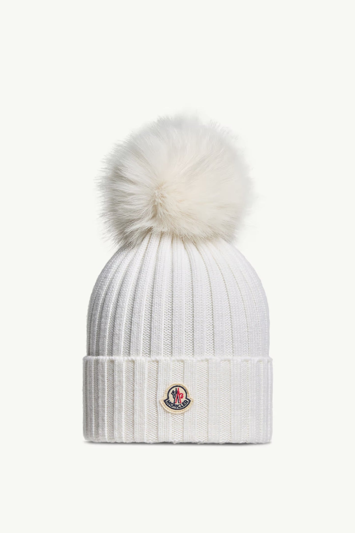 Moncler Bonnet avec pompon en Blanc