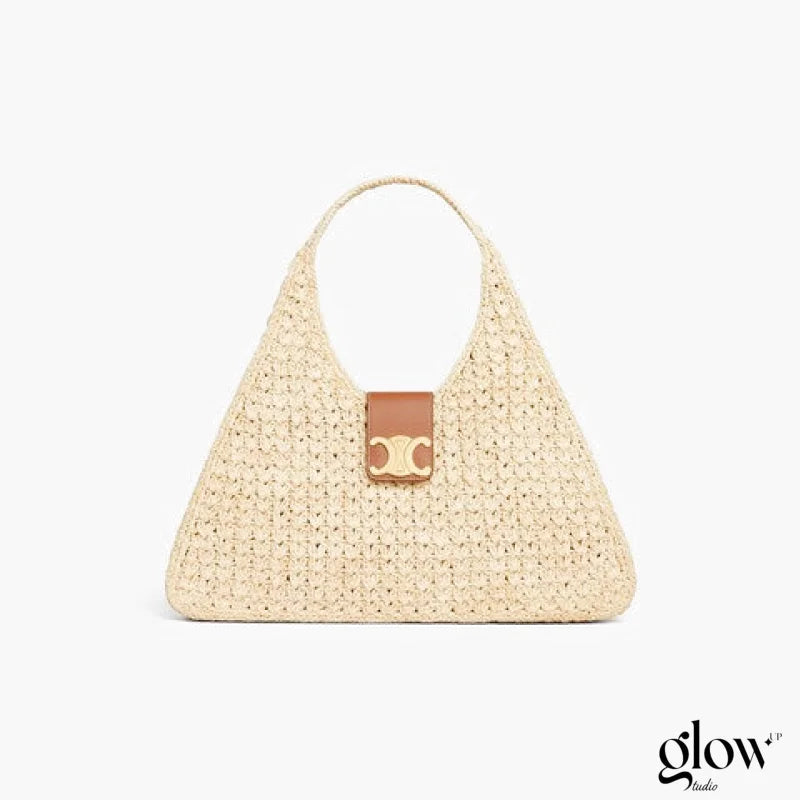 Celine - Classic Panier Cabas Triangle Raffia Calfskin