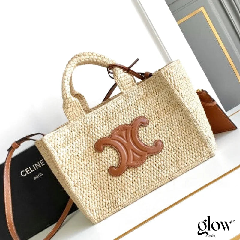 Celine - Small Cabas Thais Raffia Calfskin Top