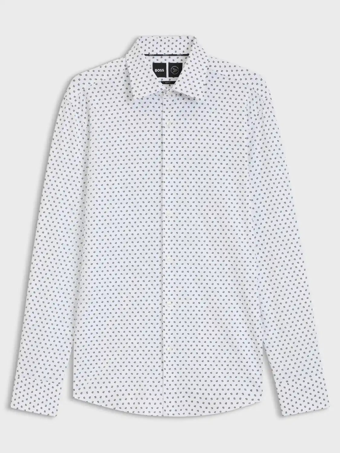Chemise à motifs BOSS blanche
