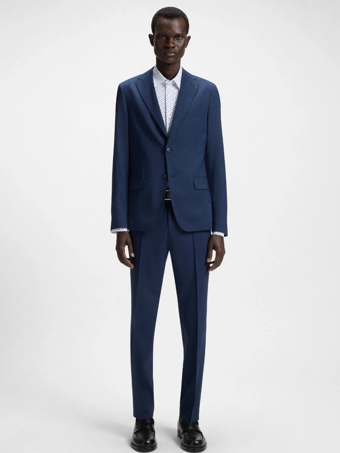 Chemise à motifs BOSS ajustée blanche