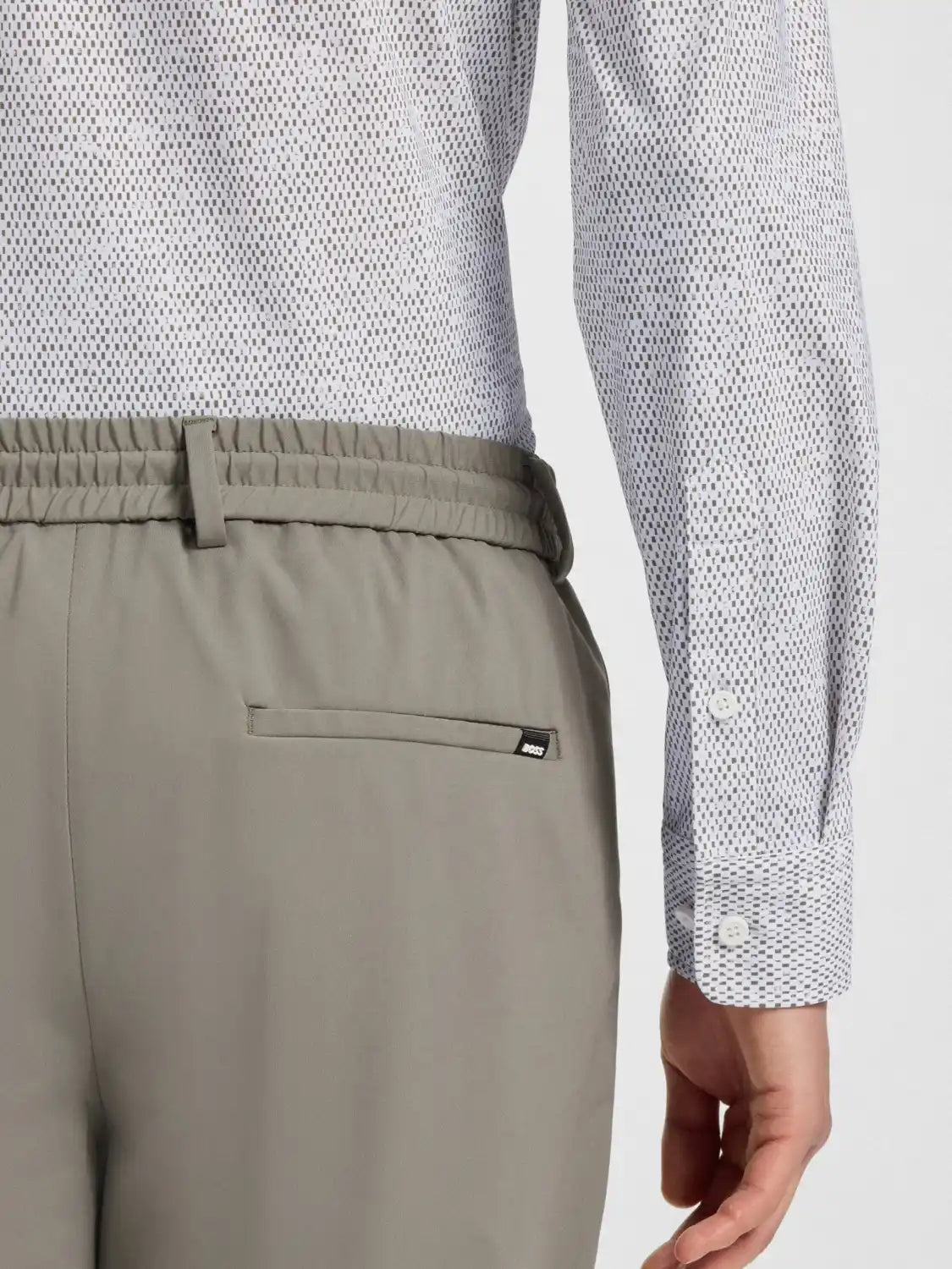 Chemise à motifs BOSS verte