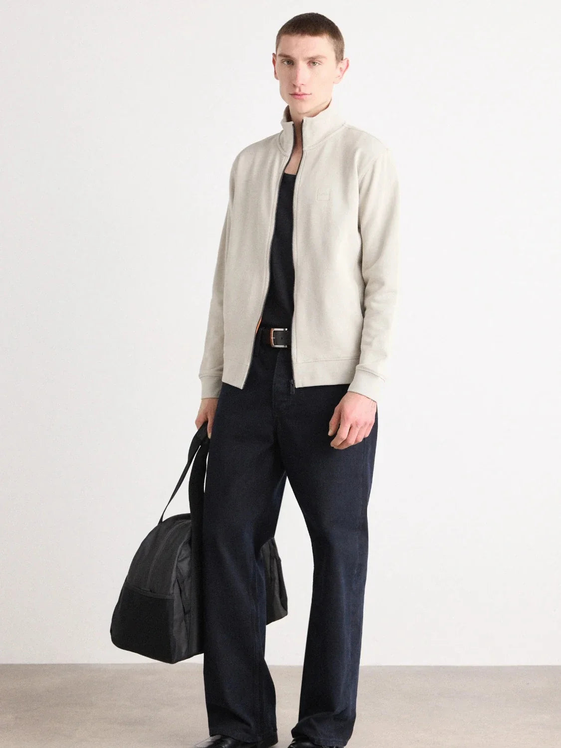 Sweat zippé BOSS beige