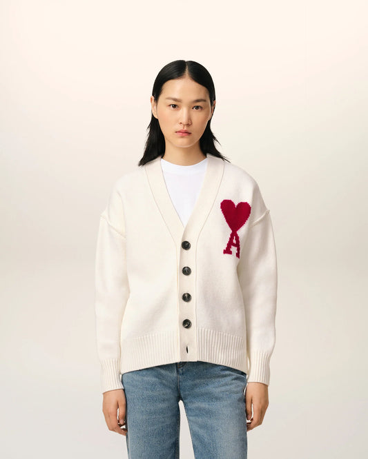 Cardigan Blanc En Maille Alpaga