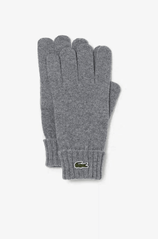 Gants unisexes Lacoste gris en laine