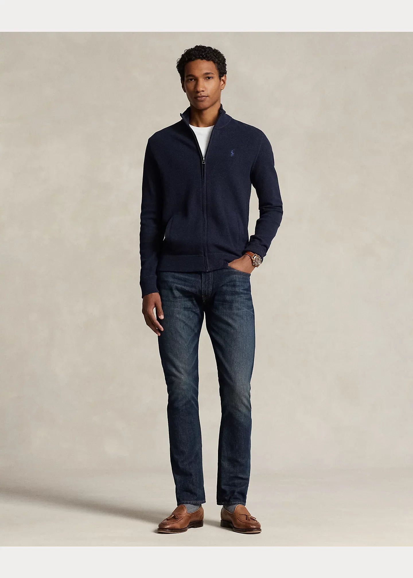 Gilet zippé Ralph Lauren marine