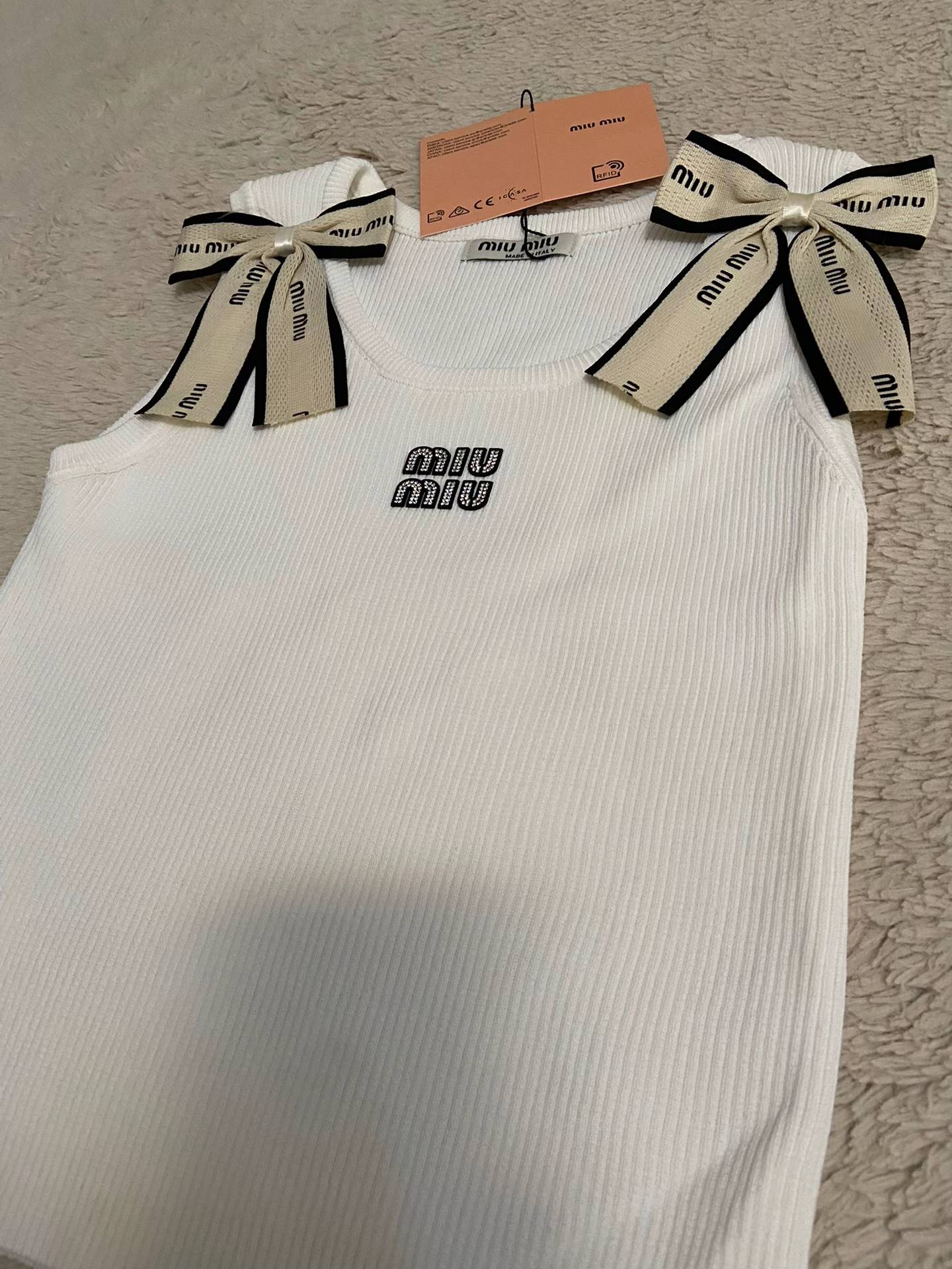 Miu Miu - Débardeur noeuds Blanc