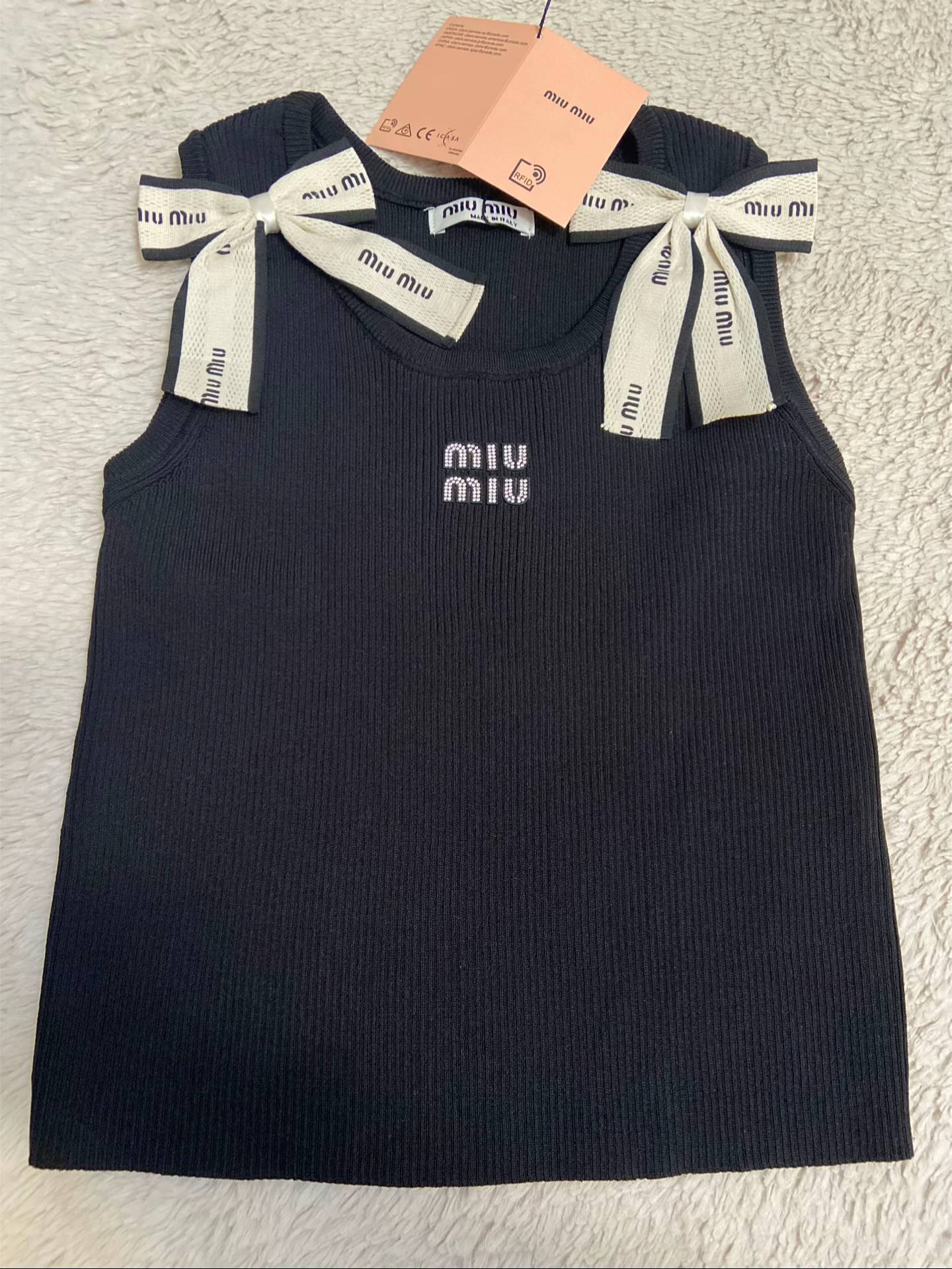 Miu Miu - Débardeur Noeuds Noir