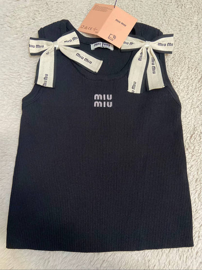 Miu Miu - Débardeur noeuds Blanc