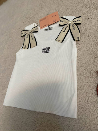 Miu Miu - Débardeur noeuds Blanc