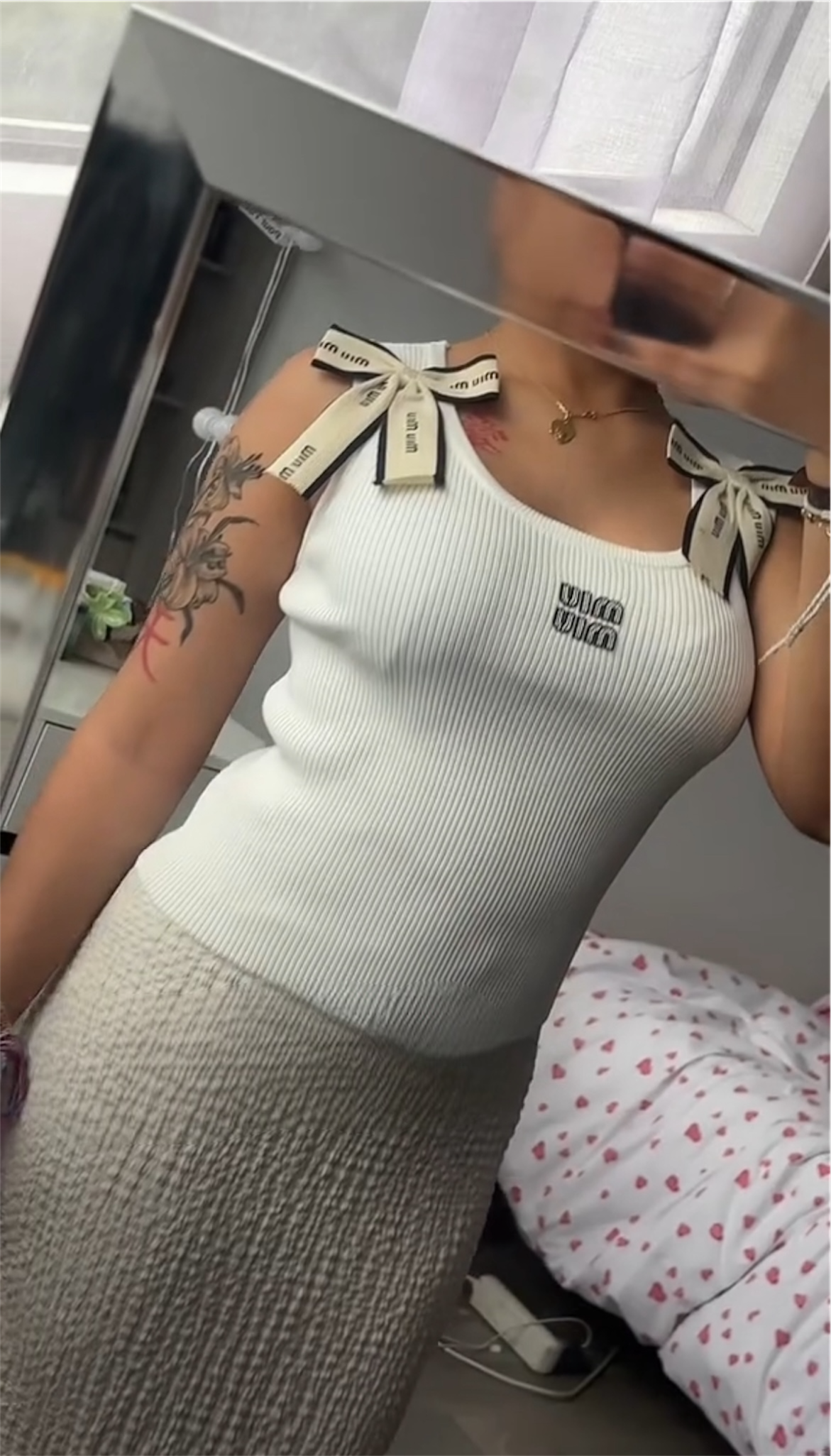 Miu Miu - Débardeur noeuds Blanc