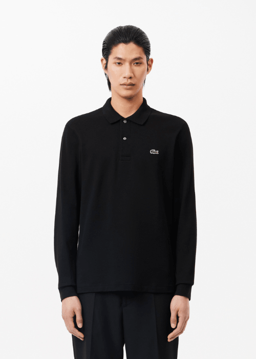 Polo manches longues Lacoste noir