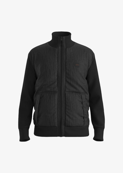 Veste bi-matière BOSS noire en laine