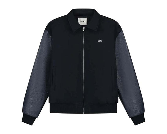 Arte Embroidered Flower Varsity Jacket