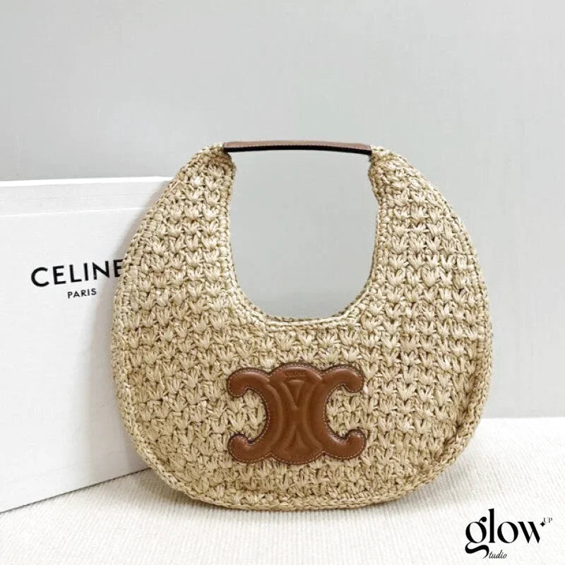 Céline - HOBO BAG IN Raffia and Calfskin