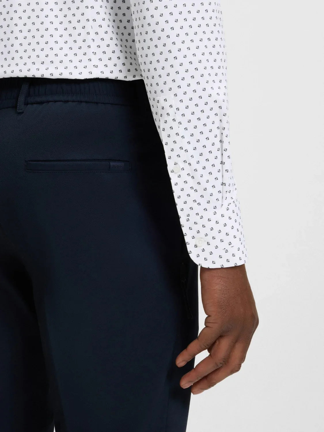 Chemise à motifs BOSS blanche