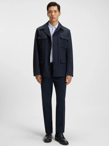 Chemise à motifs BOSS bleue