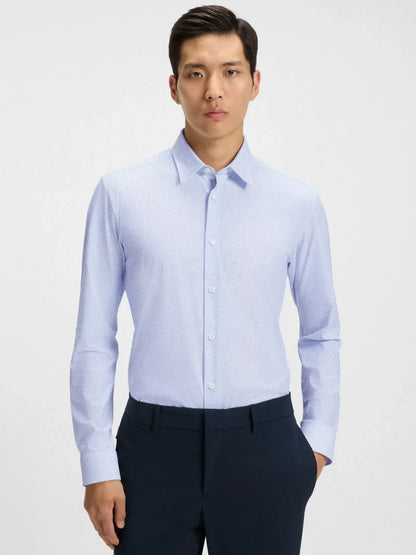 Chemise à motifs BOSS bleue