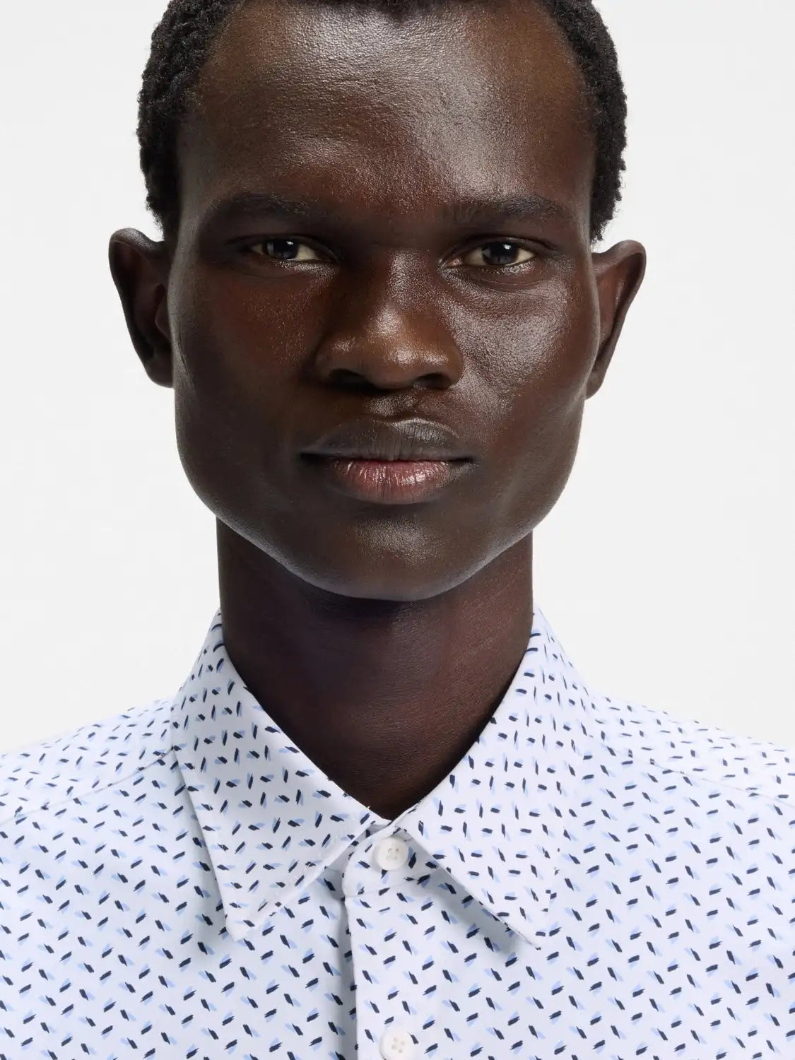 Chemise à motifs BOSS ajustée blanche