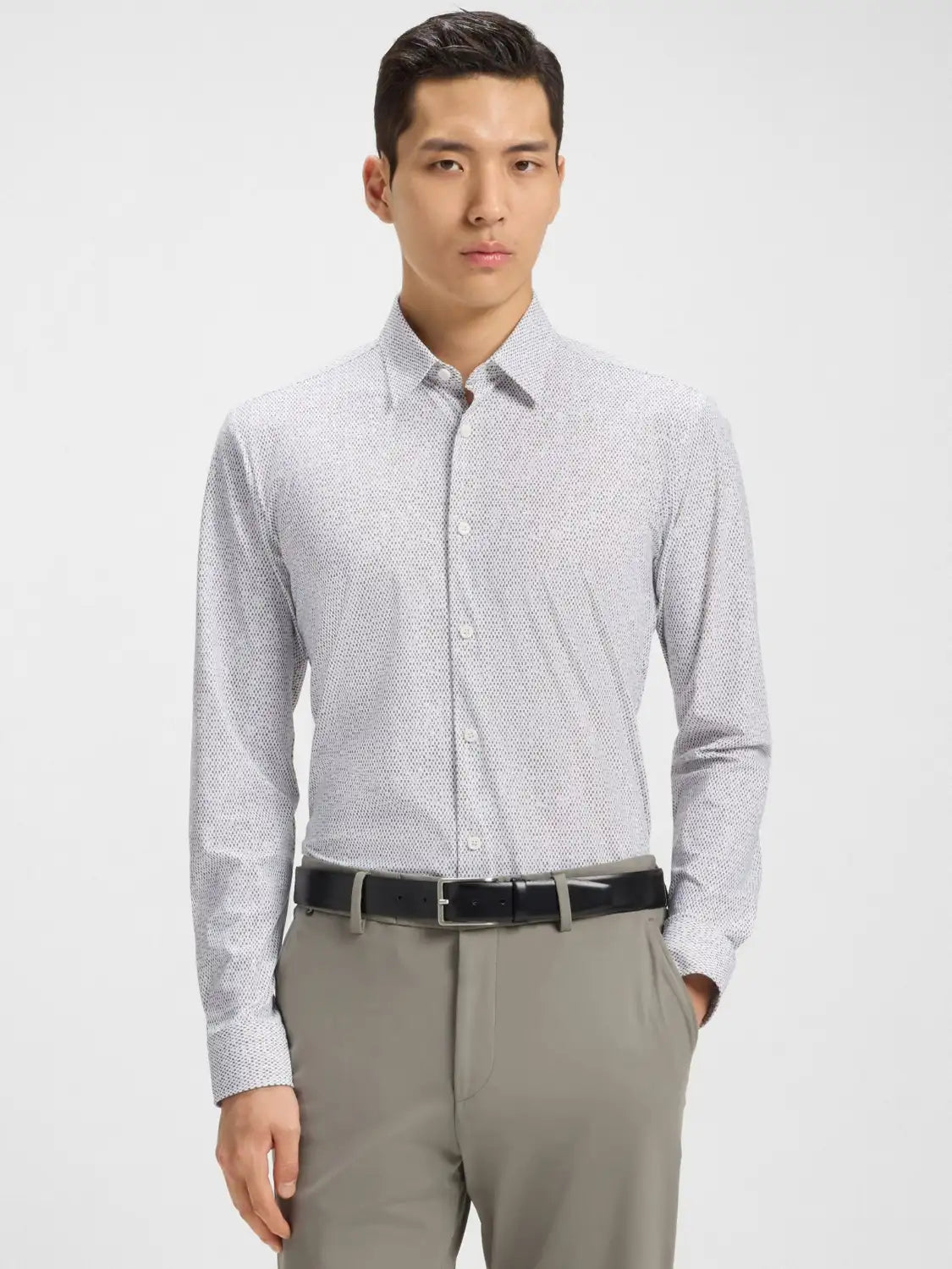 Chemise à motifs BOSS verte