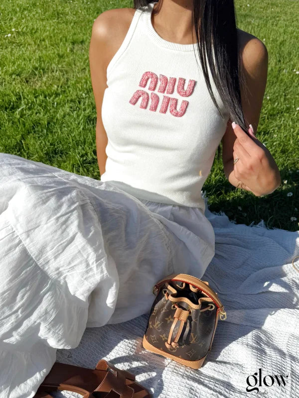 Debardeur miu miu Rose  Blanc