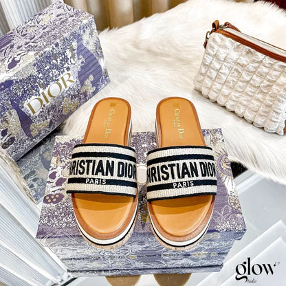 Dior - Dway Platform Slide Natural Noir