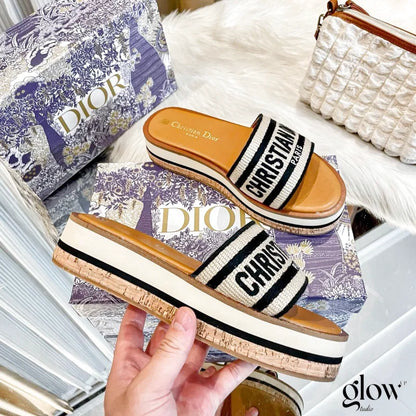 Dior - Dway Platform Slide Natural Noir