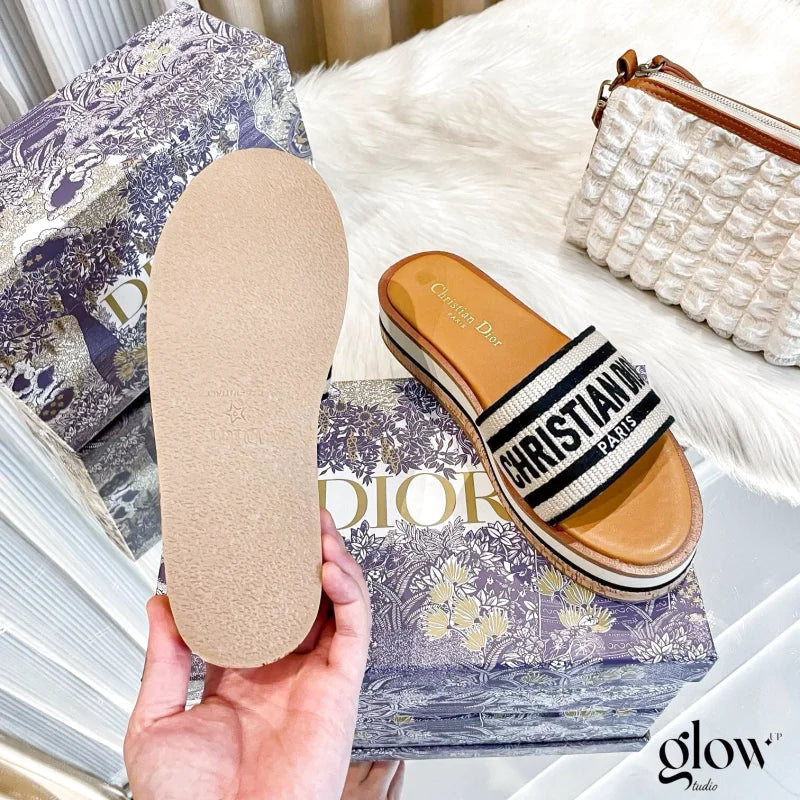Dior - Dway Platform Slide Natural Noir