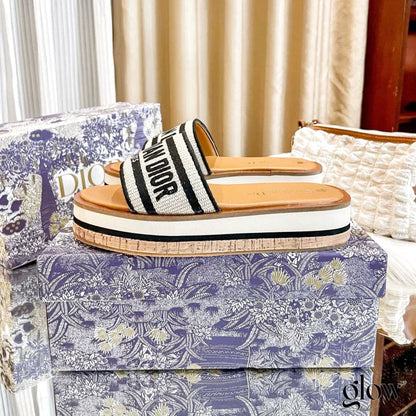 Dior - Dway Platform Slide Natural Noir