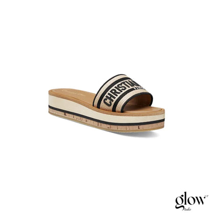 Dior - Dway Platform Slide Natural Noir