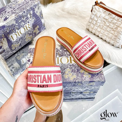 Dior - Dway Platform Slide Natural Rose