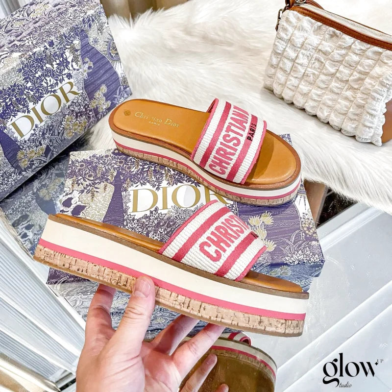 Dior - Dway Platform Slide Natural Rose