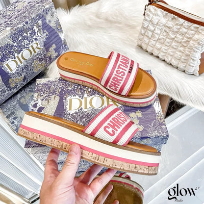 Dior - Dway Platform Slide Natural Rose
