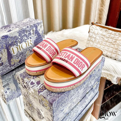 Dior - Dway Platform Slide Natural Rose