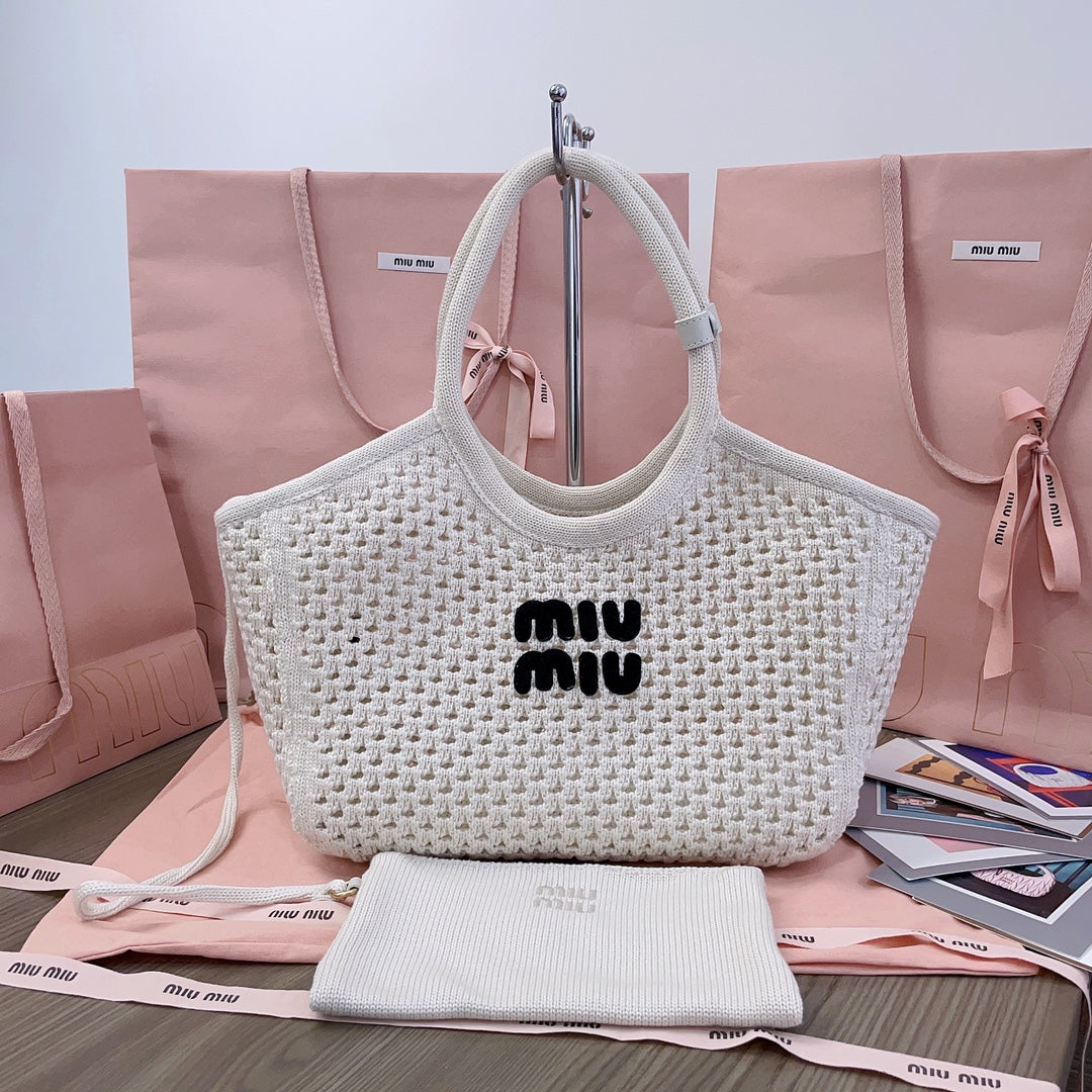 Miumiu - Crochet Tote Bag Blanc