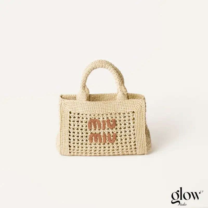 Miumiu - Raffia-effect woven handbag
