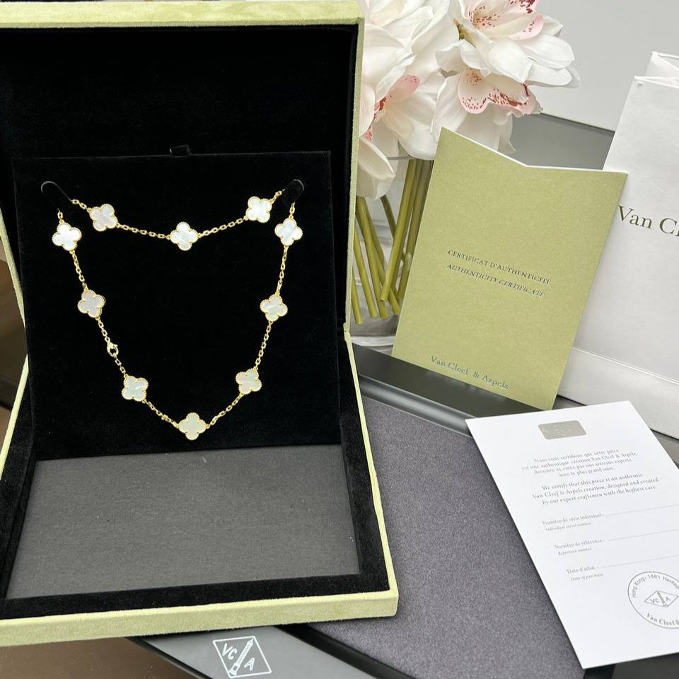 Van Cleef - Collier Vintage Alhambra , 10 motifs White