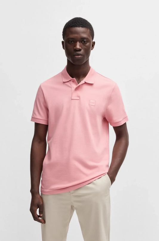 Polo BOSS ajusté rose