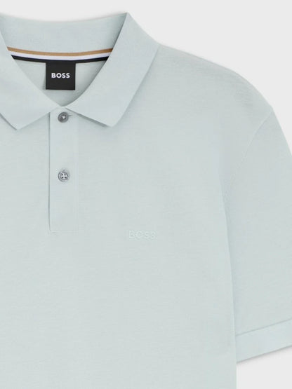 Polo BOSS bleu en coton