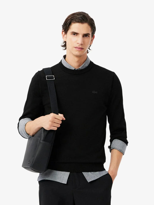 Pull Lacoste noir en laine