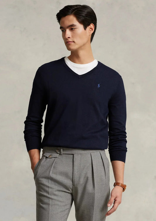 Pull Ralph Lauren col V marine