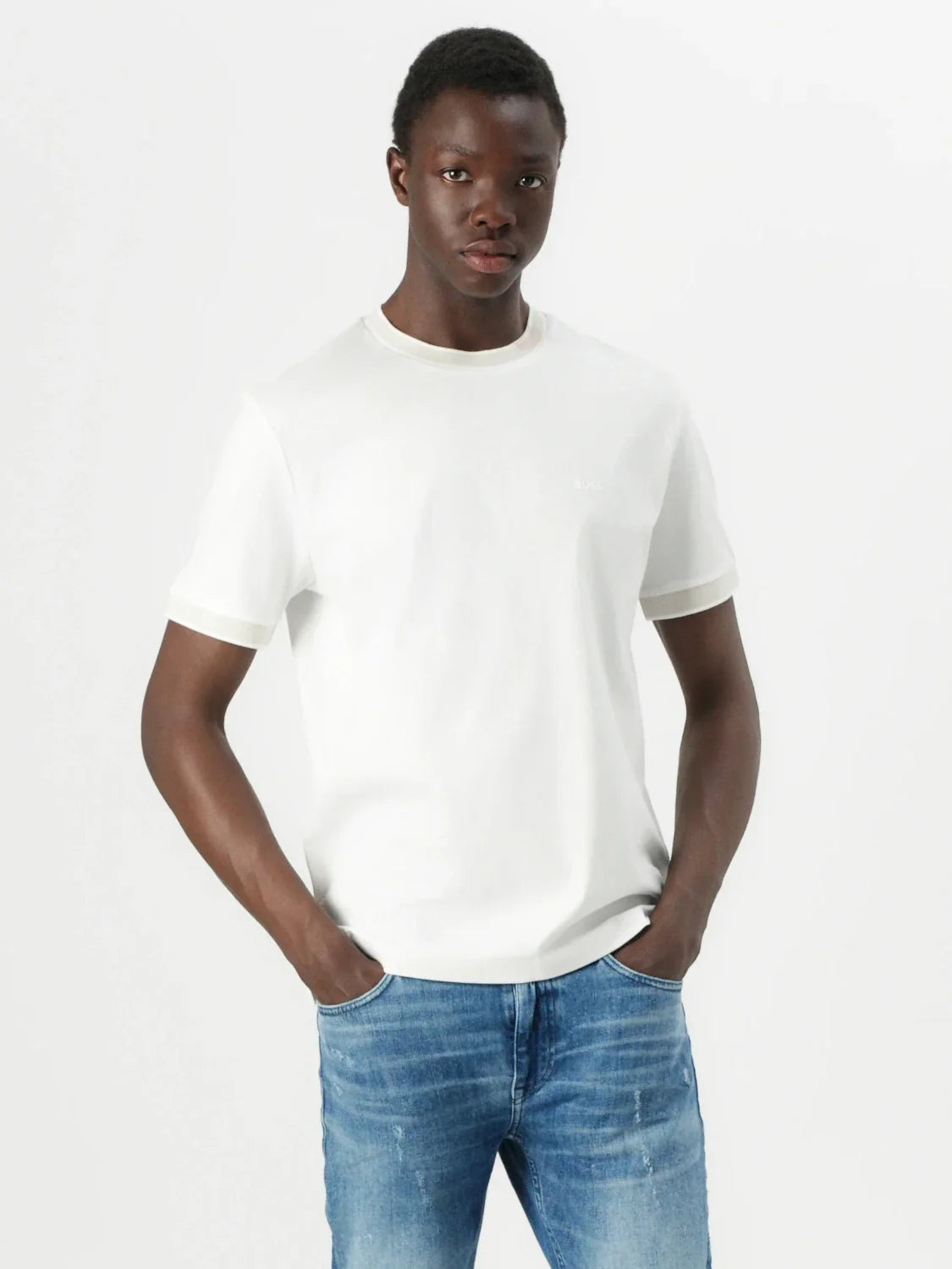 T-Shirt BOSS blanc en coton