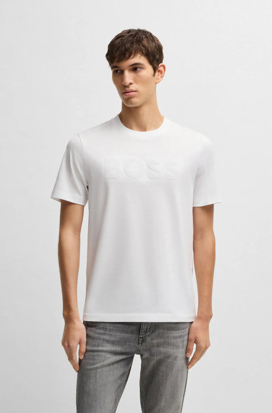 T-Shirt BOSS blanc en coton